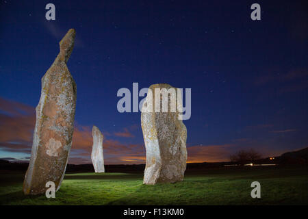 Le imponenti pietre permanente di Lundin Links, Fife Scozia. Foto Stock