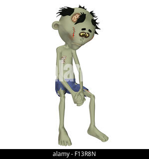 Illustrazione di uno zombie isolati su sfondo bianco Foto Stock