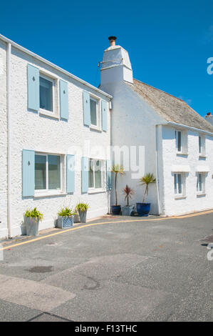 Vecchio cottage fishermens St Mawes Cornwall Inghilterra Foto Stock