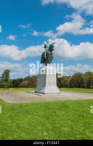 Statua di Robert the Bruce re di Scozia a Bannockburn sito di Battaglia di Bannockburn 1314 nr Stirling Scozia Scotland Foto Stock