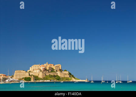 Calvi e yacht Foto Stock