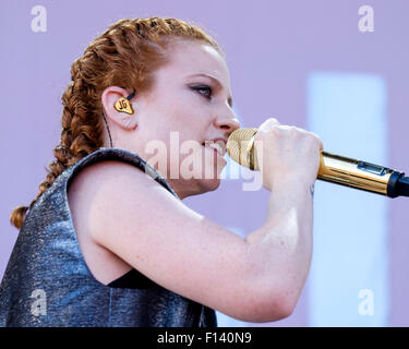 Jess Glynne gioca V Festival Hylands Park su 22/08/2015 a Hylands Park, Chelmsford. Persone nella foto: Jess Glynne. Foto di Julie Edwards Foto Stock