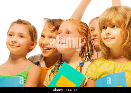 Cinque felici i bambini con sorriso ritratto Foto Stock