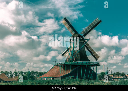Mulini a vento di Zaanse Schans, Holland, Paesi Bassi Foto Stock