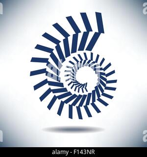 Nautilus immagine con un semplice sfondo blu per la stampa o il Web Illustrazione Vettoriale