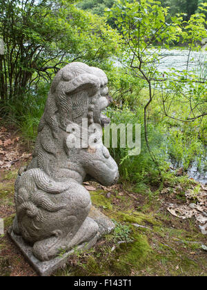 Scultura cinese a Innesfree giardini in Millbrook, New York. Foto Stock