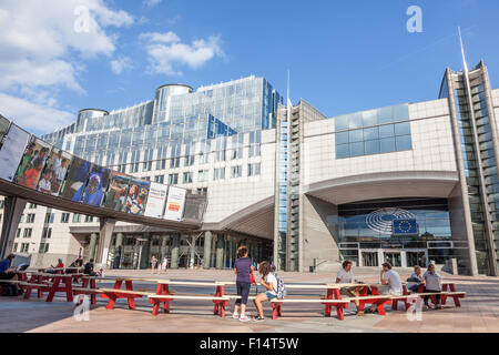 Parlamento europeo edifici di uffici presso l Espace Leopold (Leopold Square). Agosto 21, 2015 a Bruxelles, in Belgio Foto Stock