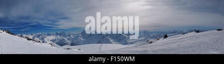 Russia, vista dal monte Elbrus 4200 altezza sopra il livello del mare, il panorama Foto Stock