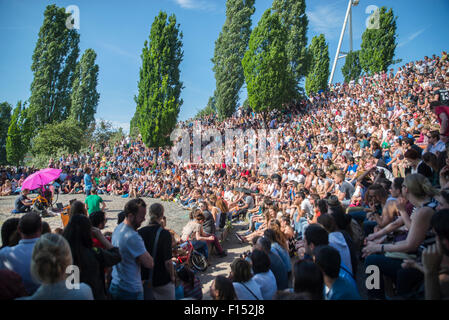 Bearpit Karaoke in Mauerpark, Berlino, Germania Foto Stock