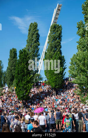 Bearpit Karaoke in Mauerpark, Berlino, Germania Foto Stock