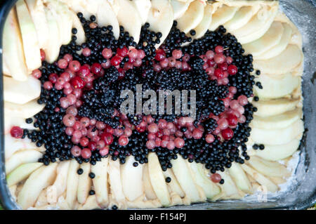 Fatta in casa torta di frutta con frutti di bosco Foto Stock