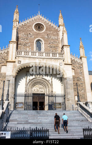 Madrid Spagna,Ispanico Retiro,San Jeronimo el Real,St Chiesa reale di Jerome, chiesa cattolica romana, religione, 16 ° secolo, gotico, architettura esterna, ste Foto Stock