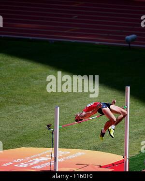 Pechino, Cina. 28 Agosto, 2015. Jaroslav Baba della Repubblica ceca compete durante gli Uomini Salto in alto Qualification alla XV IAAF Campionati del mondo presso lo Stadio Nazionale di Pechino, Cina, 28 agosto 2015. Credito: Yue Yuewei/Xinhua/Alamy Live News Foto Stock