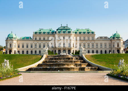 In alto il palazzo del Belvedere di Vienna Foto Stock