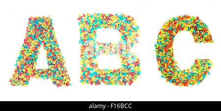 ABC.. fatto di piccole caramelle lettere Foto Stock