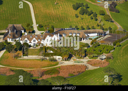 Casa di lusso, (aka dotcom-Mansion), Coatesville, Auckland, Isola del nord, Nuova Zelanda - aerial Foto Stock