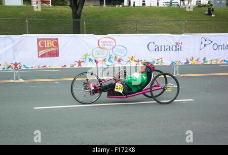 8 agosto 2015: A2015 Panam Giochi, ciclo di corsa su strada, Luisa Morales(MEX) compete in H1-5 ciclo di corsa su strada, Ontario Place West, Foto Stock