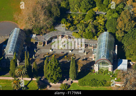 Wintergardens, Auckland Domain, Auckland, Isola del nord, Nuova Zelanda - aerial Foto Stock