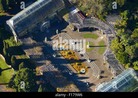 Wintergardens, Auckland Domain, Auckland, Isola del nord, Nuova Zelanda - aerial Foto Stock