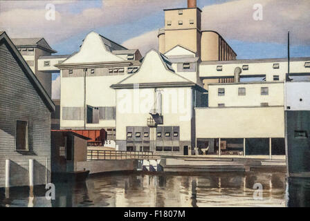 Vista del pittore americano Charles Sheeler 1932 omaggio alla forza industriale & bellezza di Ford Motor Company River Rouge impianto Foto Stock