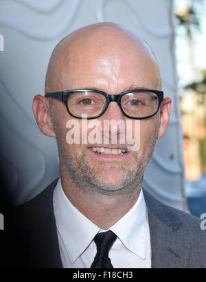 Culver City, California, USA. Il 29 agosto, 2015. Moby arriva per la misericordia per animali presenta 'eroi nascosti' Gala unici a casa. © Lisa O'Connor/ZUMA filo/Alamy Live News Foto Stock