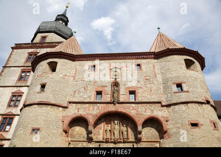 Il Festung Marienberg Fortress Scherenbergtor, Würzburg, Baviera, Germania Foto Stock