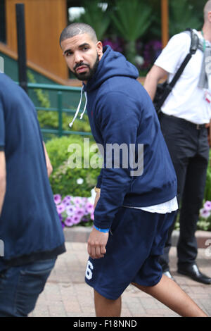 Wimbledon 2015 - Giorno 1 - Celebrity avvistamenti con: Drake dove: Londra, Regno Unito quando: 29 Giu 2015 Foto Stock