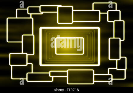 Abstract giallo trasparente sfondo rettangolo Foto Stock