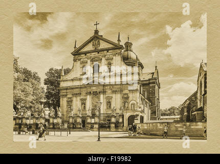 La Chiesa cattolica romana dei Santi Pietro e Paolo è il primo edificio in stile barocco a Cracovia, Piccola Polonia, Polonia, Europa Foto Stock