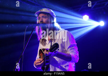 Berlino, Germania. 28 Agosto, 2015. Friska Viljor esegue sul palco durante il puro & Festival predisposto a Postbahnhof il 28 agosto 2015 a Berlino, Germania. © dpa/Alamy Live News Foto Stock