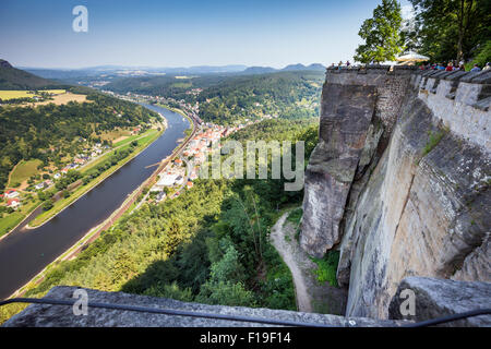 Fortezza Koenigstein, Svizzera Sassone, in Sassonia, Germania, Europa Foto Stock