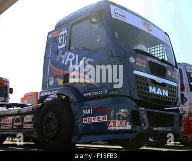 La maggior parte, Repubblica Ceca. 28 Agosto, 2015. Il FIA European Truck Racing Championship. Carrello ceca Prix. Il carrello di Mathew SUMMERFIELD (GB), l uomo © Azione Sport Plus/Alamy Live News Foto Stock