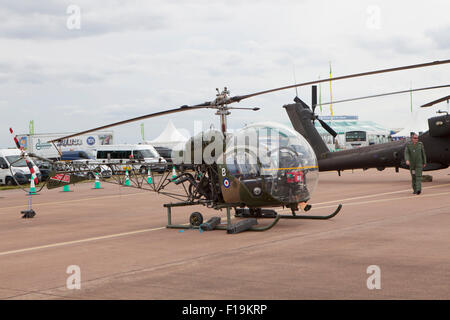 Army Air Corps volo storico Westland Sioux AH1 XT131 elicottero a RIAT Royal International Air Tattoo RAF Fairford Luglio 2015 Foto Stock