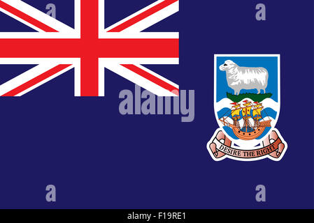 Bandiera nazionale delle Isole Falkland Foto Stock