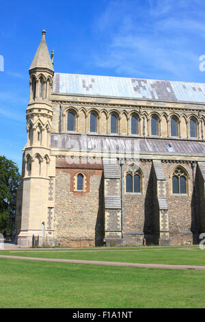 Dettaglio di St Albans Cathedral in Hertfordshire, Inghilterra. Foto Stock