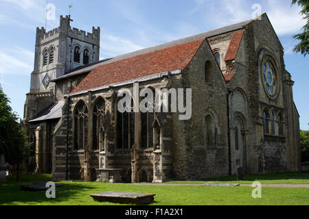 Waltham Abbey Church (Chiesa di Santa Croce e San Lorenzo) in Essex, Inghilterra. Foto Stock