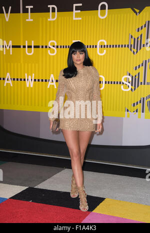 Los Angeles, California, USA. Il 30 agosto, 2015. Modello Kylie Jenner arriva a 2015 MTV Video Music Awards presso Microsoft Theatre di Los Angeles, Stati Uniti d'America, il 30 agosto 2015. © dpa picture alliance/Alamy Live News Credito: dpa picture alliance/Alamy Live News Foto Stock