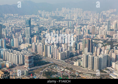 Area densamente popolata di Hong Kong Foto Stock