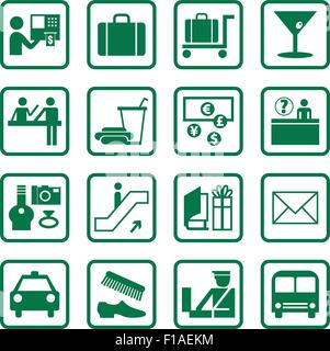 Aeroporto e Travel Icone e simboli Illustrazione Vettoriale