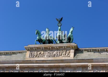 Berlino, Germania, la Quadriga della Porta di Brandeburgo sulla Pariser Platz Foto Stock