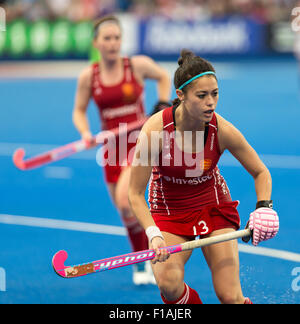 Lee Valley, Londra, Regno Unito. Il 30 agosto, 2015. Unibet EuroHockey Championships. Finale donne Inghilterra e Paesi Bassi. Credito: Simon Balson/Alamy Live News Foto Stock