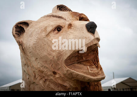 Cheshire, Regno Unito. 31 Agosto, 2015. Undicesimo English Aperto Chainsaw Carving concorso al gioco di Cheshire e paese mostra presso la Contea di Cheshire Showground Credito: John Hopkins/Alamy Live News Foto Stock