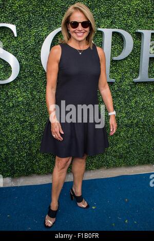 Katie Couric fuori e circa per celebrità Candids - MON, , New York, NY Agosto 31, 2015. Foto di: Steven Ferdman/Everett Collection Foto Stock