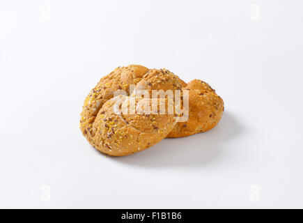 Pane fresco panini con semi di lino Foto Stock