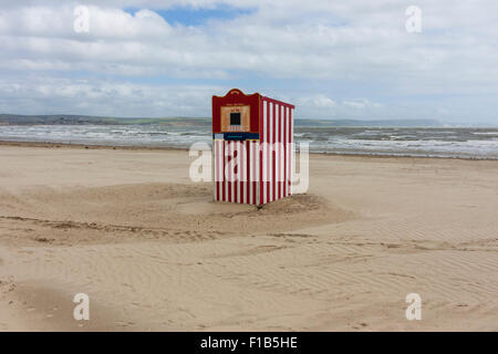 Punch & Judy booth, Weymouth Beach, Weymouth Dorset, England, Regno Unito Foto Stock