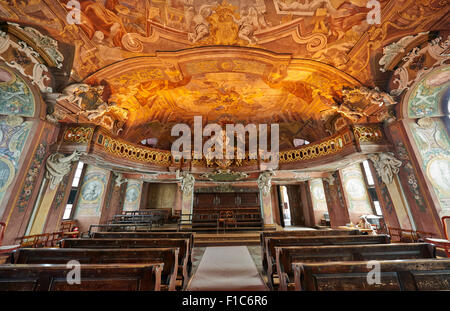 Magnifica decorazione di Aula Leopoldina, vista interna della Università di Wrocław, Polonia Foto Stock