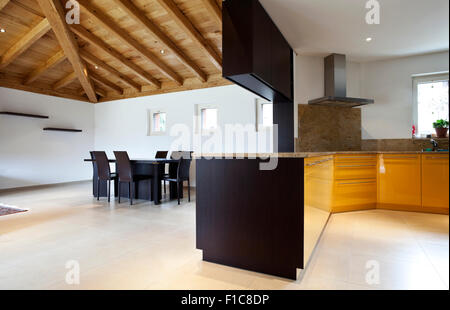 Moderno appartamento loft arredato, cucina Foto Stock