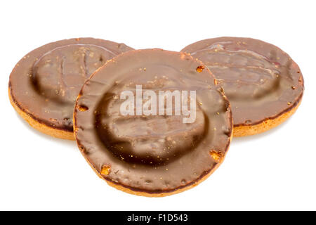 Jaffa torte tagliati o isolata contro uno sfondo bianco, UK. Foto Stock