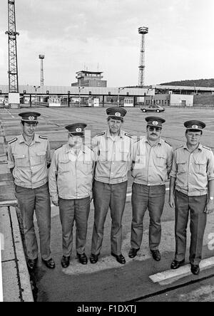 Ultimo turno della RDT le truppe di frontiera, al confine tedesco-tedesco, qui il valico di frontiera Wartha-Herleshausen, autostrada A4 Foto Stock