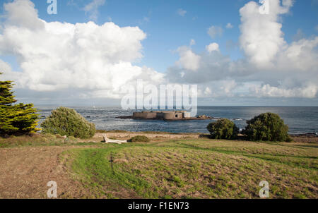 Fort Houmet Herbé sul canale isola di Alderney Foto Stock